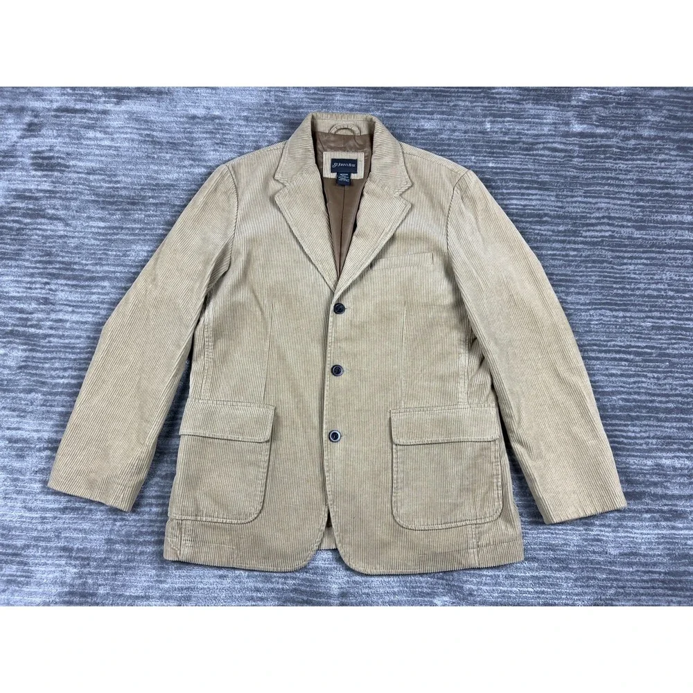 St. John's Bay Blazer Mens Medium Tan Corduroy Sport‎ Coat 3-Button Side Vent